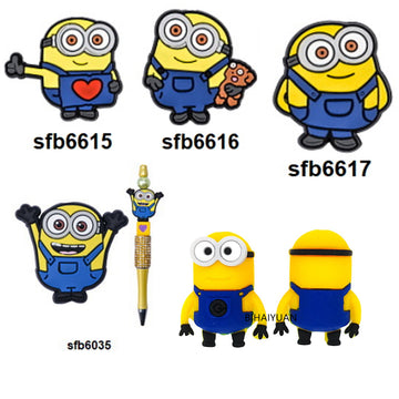 5pcs Minions focal silicone Bead