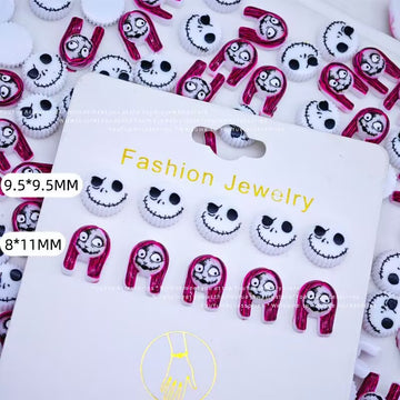 20pcs Jack and sally acrylic mini nail charm DIY Nail Art Accessories for Manicures jewelry scrapbook decor