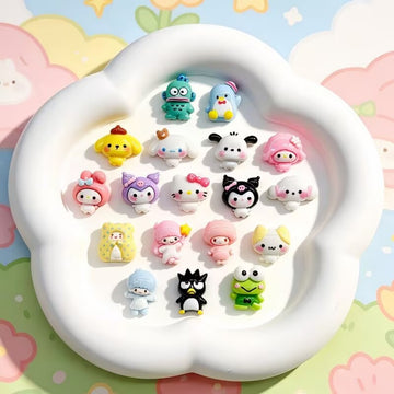 20pcs cartoon Hello Kitty Kuromi acrylic mini nail charm DIY Nail Art Accessories for Manicures jewelry scrapbook decor