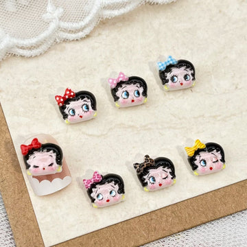 20pcs cute Betty acrylic mini nail charm DIY Nail Art Accessories for Manicures jewelry scrapbook decor