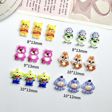 20pcs cartoon toy story chip and dale acrylic mini nail charm DIY Nail Art Accessories for Manicures jewelry scrapbook decor