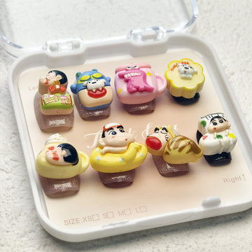 20 Stück Cartoon-Crayon-Shin-Chan-Acryl-Mini-Nagelanhänger, DIY-Nail-Art-Zubehör für Maniküre, Schmuck und Scrapbook-Dekoration