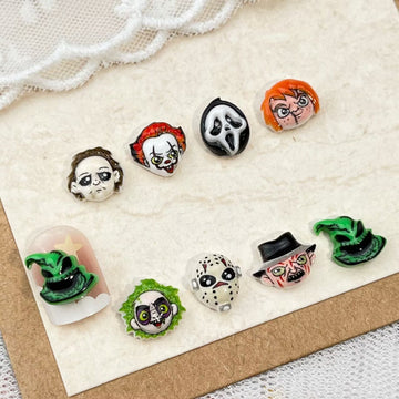 20pcs cartoon ghost face acrylic mini nail charm DIY Nail Art Accessories for Manicures jewelry scrapbook decor