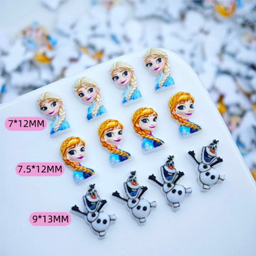 20pcs anna and elsa acrylic mini nail charm DIY Nail Art Accessories for Manicures jewelry scrapbook decor