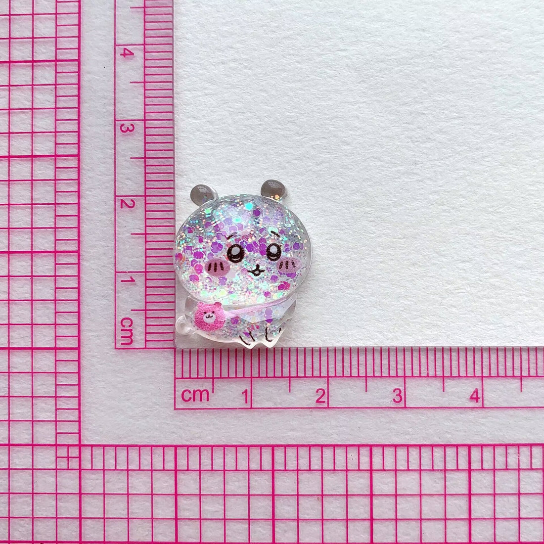 10Pcs cute Usagi resin charm glitter Flatback acrylic Figurines DIY hairpin Miniatures Scrapbook Decor Craft