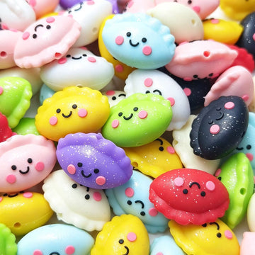 5pcs cute dumpling focal Bead