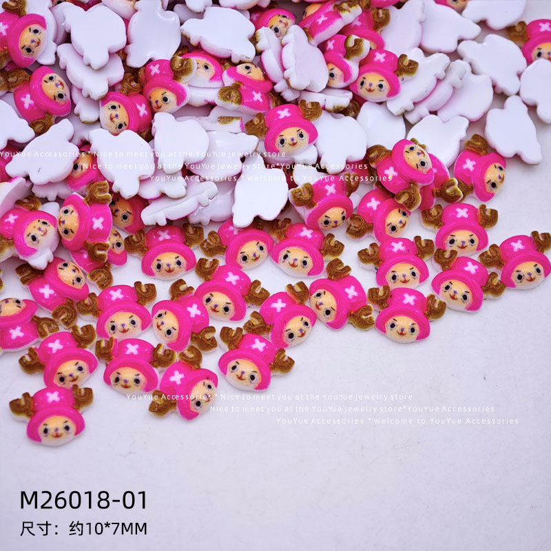 20pcs One Piece Luffy acrylic mini nail charm DIY Nail Art Accessories for Manicures jewelry scrapbook decor