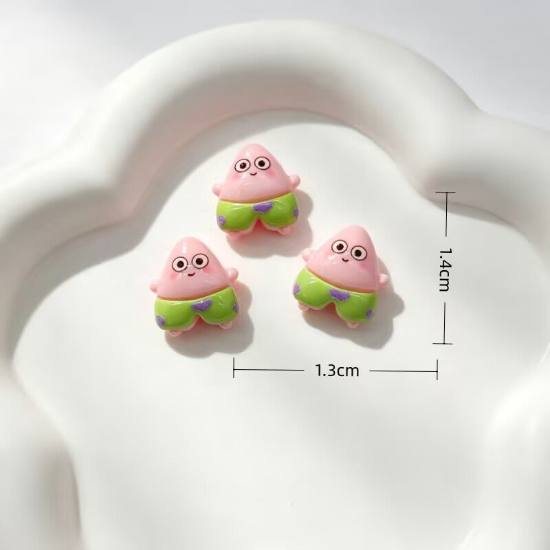 20pcs cartoon SpongeBob SquarePants acrylic mini nail charm DIY Nail Art Accessories for Manicures jewelry scrapbook decor