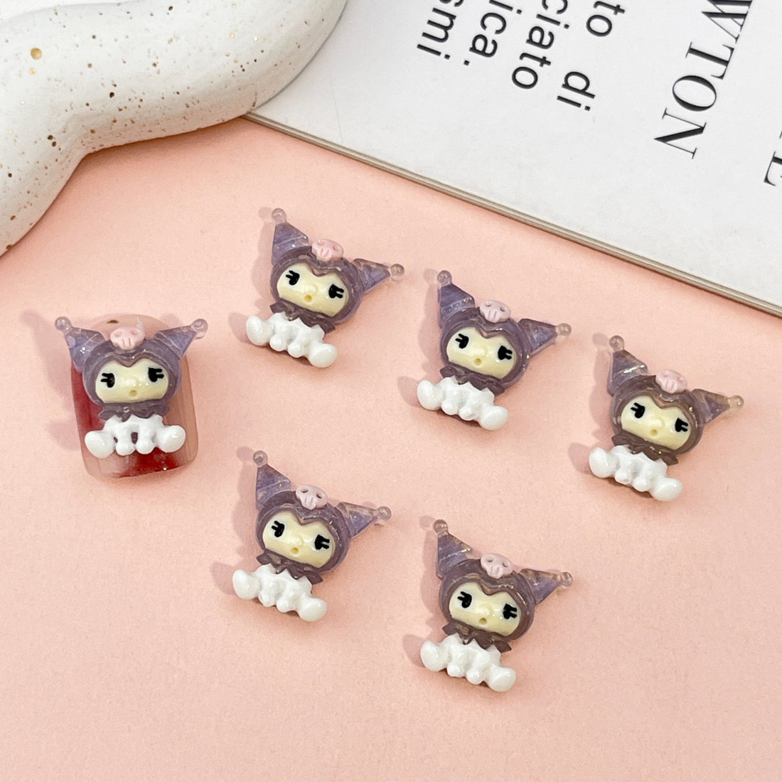 20pcs my melody and friends acrylic mini nail charm DIY Nail Art Accessories for Manicures jewelry scrapbook decor