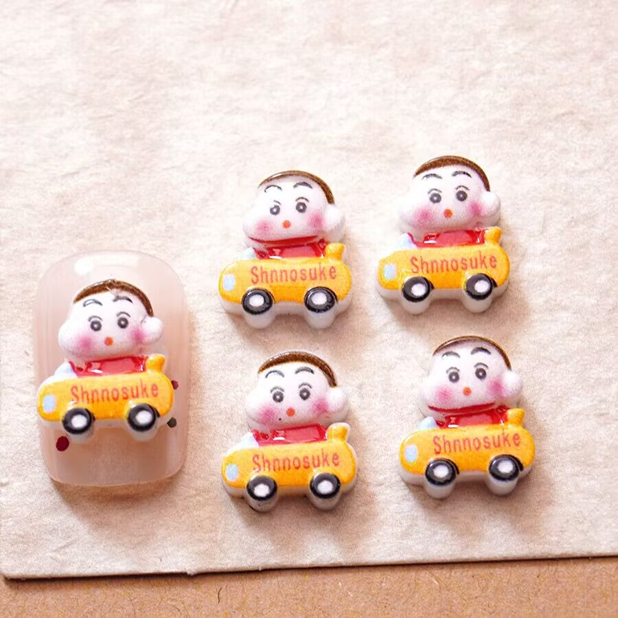 20 unidades de dijes acrílicos mini de Crayon Shin-chan para uñas, accesorios DIY para manicuras, joyas, decoración de álbumes de recortes