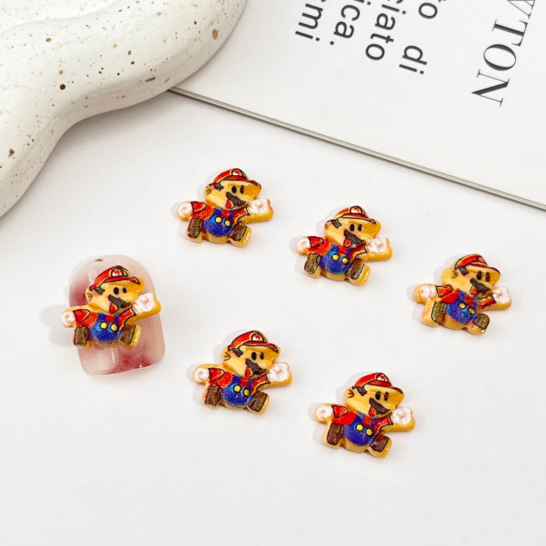 20 unids dibujos animados stitch pokemon acrílico mini encanto de uñas DIY accesorios de arte de uñas para manicuras joyería scrapbooking decoración