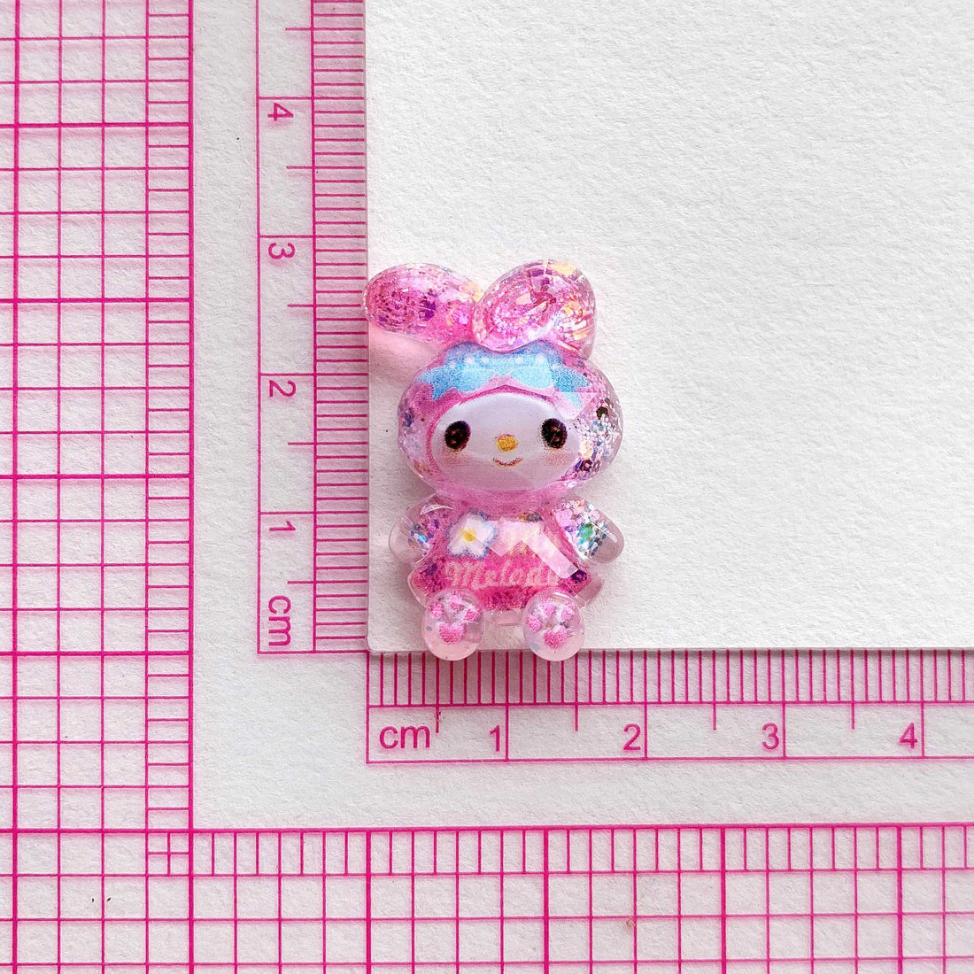 10Pcs cute My melody Hello kitty resin charm glitter Flatback acrylic Figurines DIY hairpin Miniatures Scrapbook Decor Craft