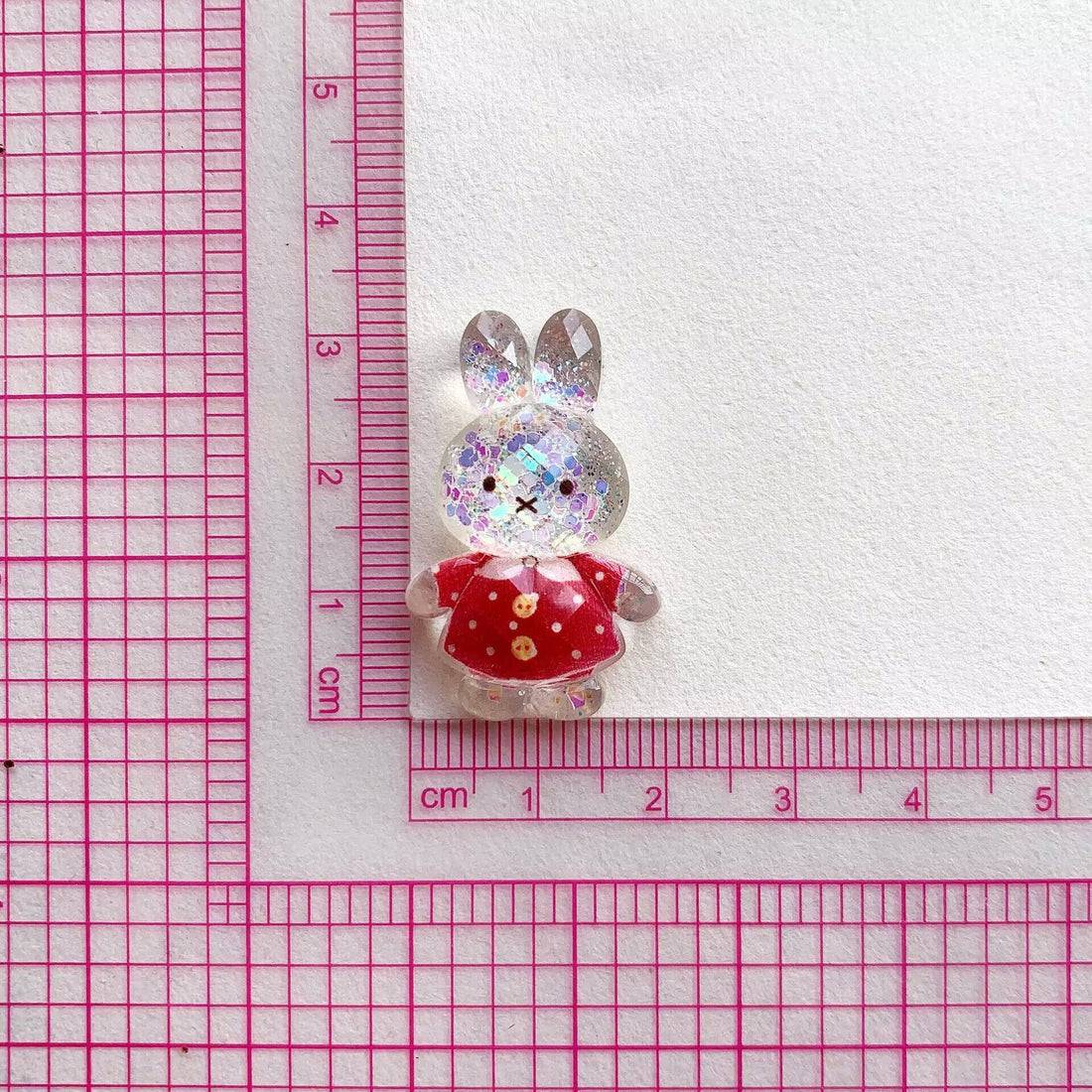 10Pcs cute rabbit resin charm glitter Flatback acrylic Figurines DIY hairpin Miniatures Scrapbook Decor Craft