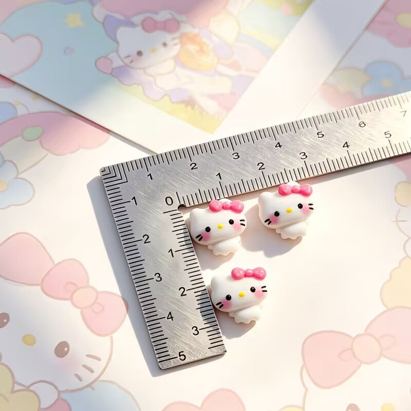 20pcs cartoon Hello Kitty Kuromi acrylic mini nail charm DIY Nail Art Accessories for Manicures jewelry scrapbook decor
