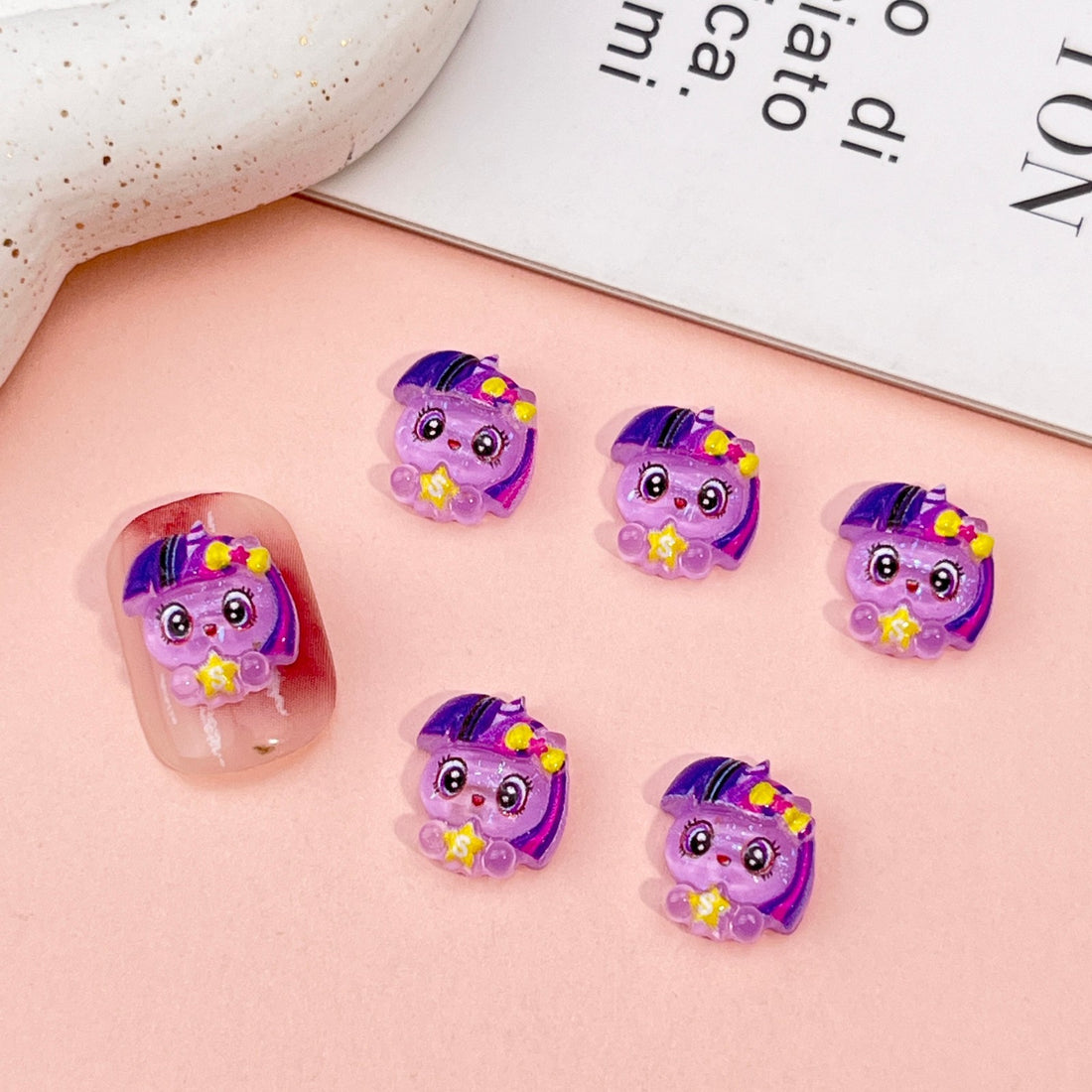 20pcs little pony acrylic mini nail charm DIY Nail Art Accessories for Manicures jewelry scrapbook decor