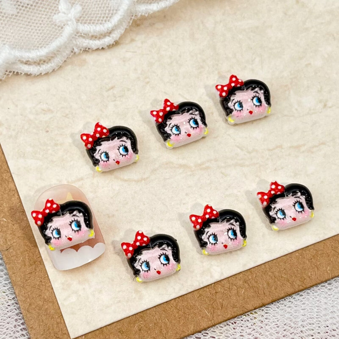 20pcs cute Betty acrylic mini nail charm DIY Nail Art Accessories for Manicures jewelry scrapbook decor