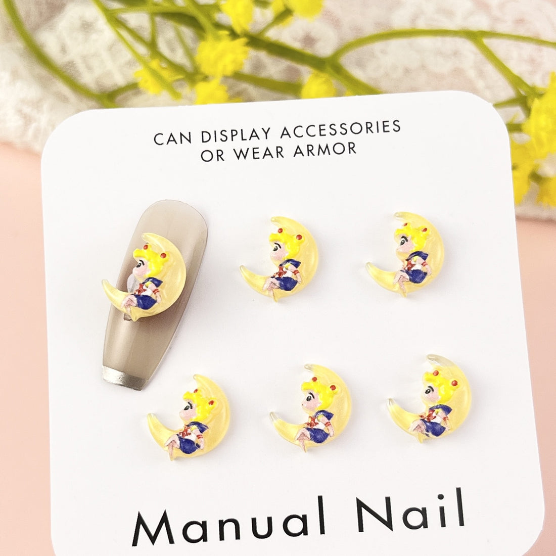 20 unidades de dijes acrílicos de Sailor Moon de dibujos animados, mini dijes de uñas, accesorios de arte de uñas DIY para manicuras, joyas, decoración de álbumes de recortes
