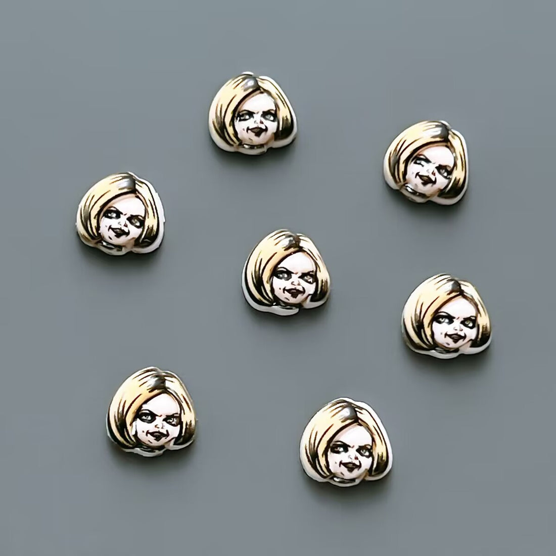 20pcs Halloween chucky horror acrylic mini nail charm DIY Nail Art Accessories for Manicures jewelry scrapbook decor