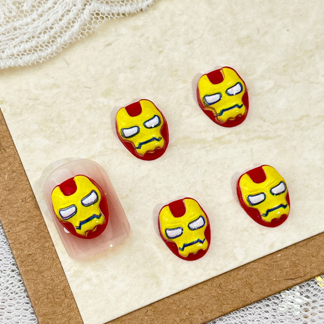 20pcs superhéroe spiderman acrílico mini dije para uñas Accesorios de bricolaje para manicuras joyería scrapbook decoración