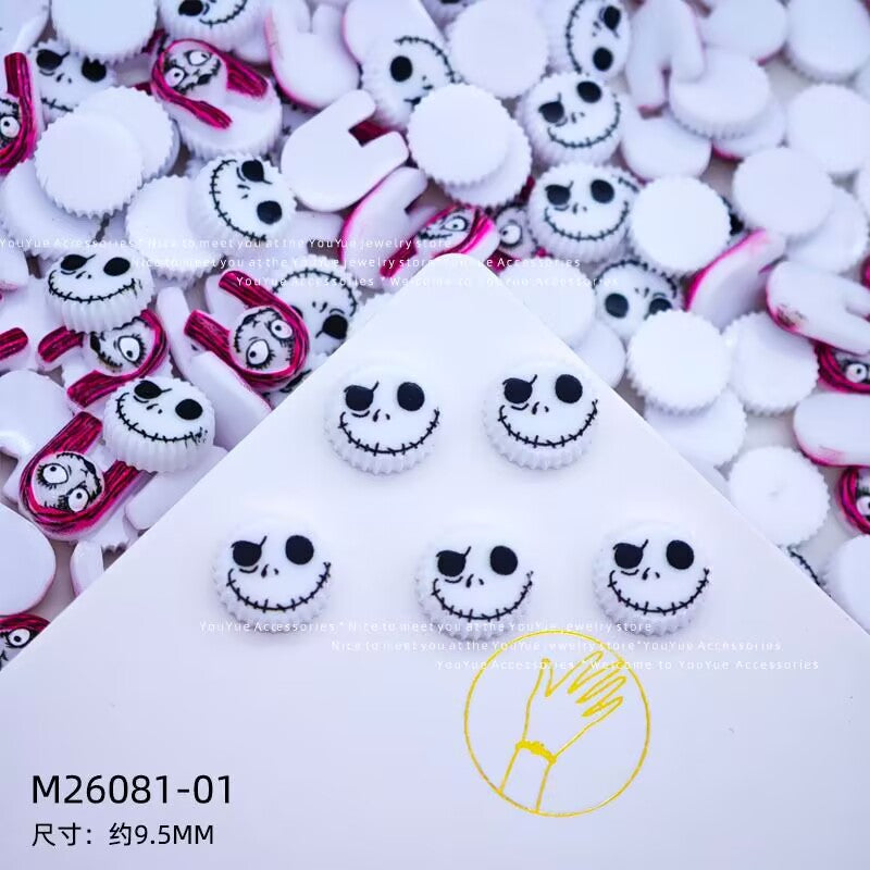 20pcs Jack and sally acrylic mini nail charm DIY Nail Art Accessories for Manicures jewelry scrapbook decor