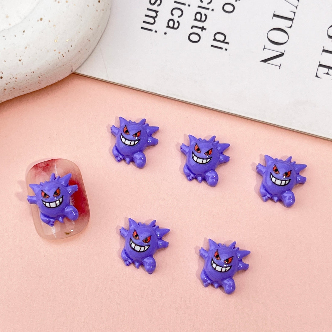 20pcs cartoon Pokemon Pikachu acrylic mini nail charm DIY Nail Art Accessories for Manicures jewelry scrapbook decor