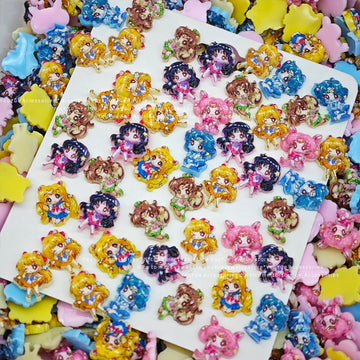 20pcs Sailor Moon acrylic mini nail charm DIY Nail Art Accessories for Manicures jewelry scrapbook decor