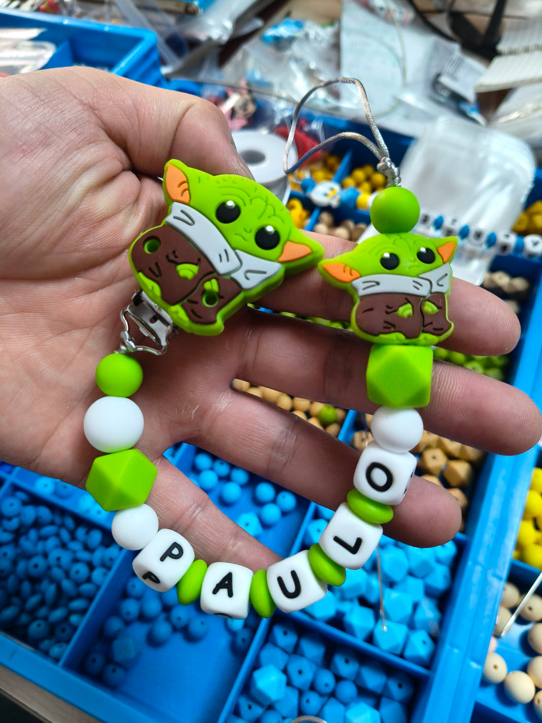 1 Cadena de chupete personalizada de silicona de Baby Yoda