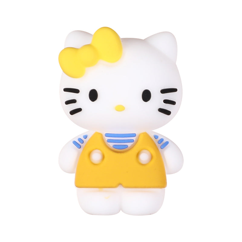 5 Stück Hello-Kitty-Silikon-Perlen mit Motiv