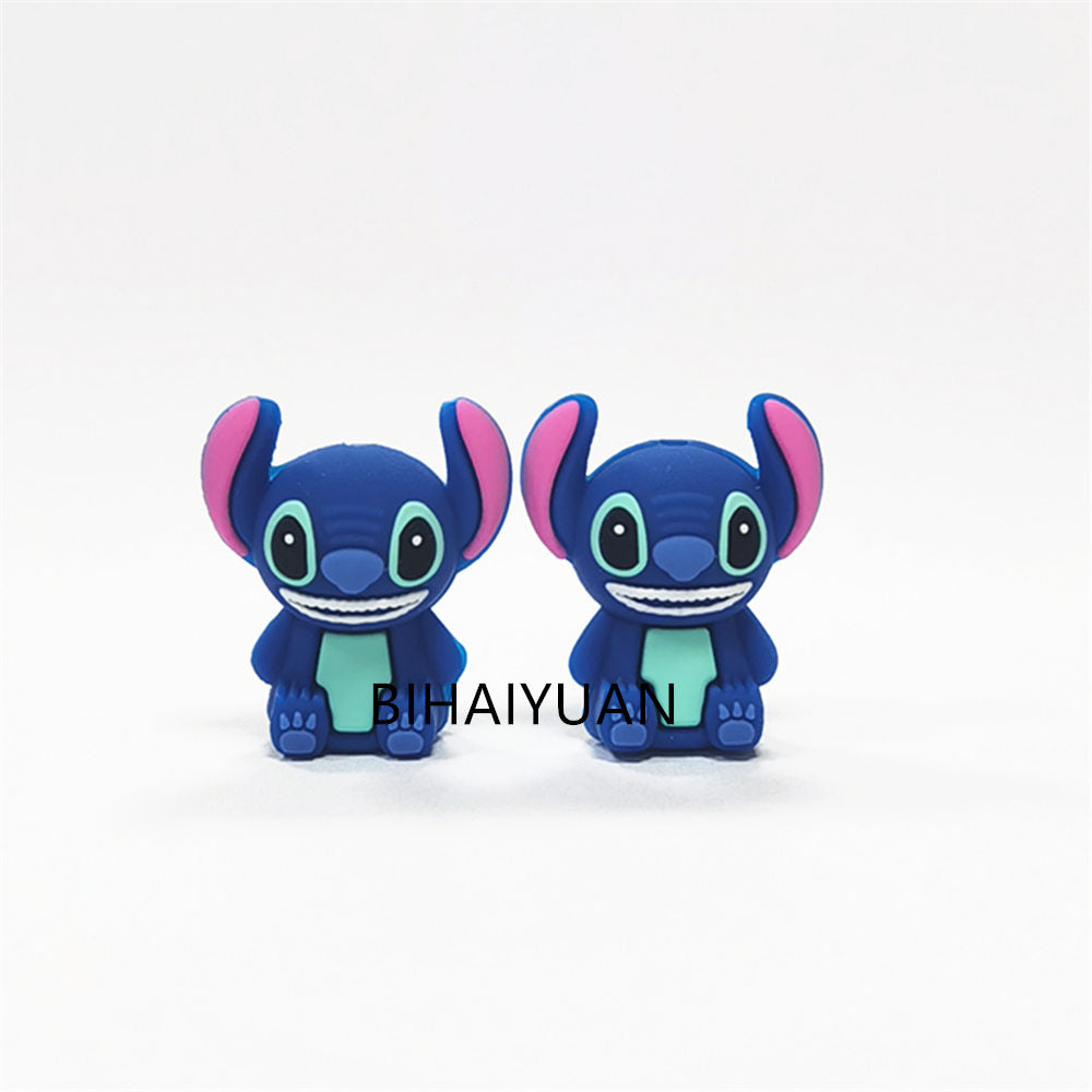 5 Stück Stitch-3D-Silikon-Perlen mit Motiv