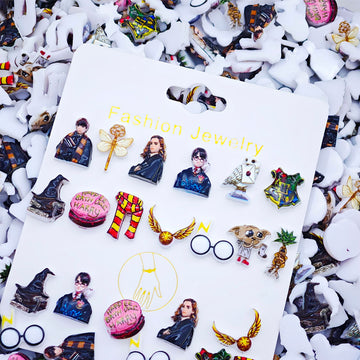 20 unidades de dijes de acrílico de la Academia Mágica de dibujos animados, mini, para uñas, accesorios de manicura, joyería, decoración de álbumes de recortes
