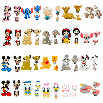 3pcs one set Miss Bunny Stitch dumbo simba marie cat Silicone Pacifier clip Molar focal Bead DIY Pacifier Chain