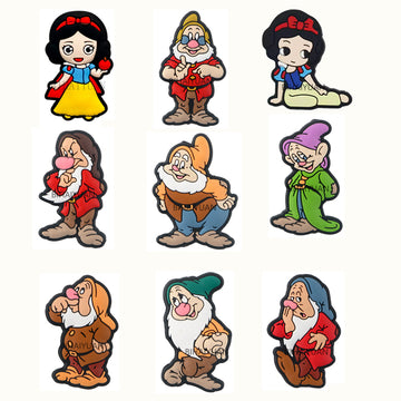5pcs Snow white the seven dwarfs focal silicone Bead