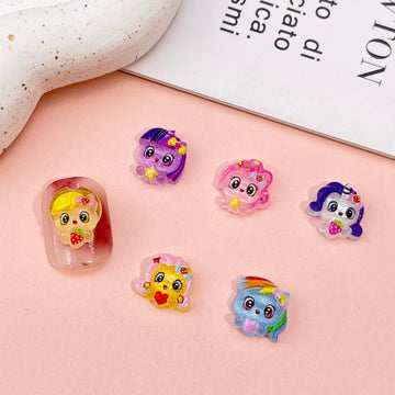 20pcs little pony acrylic mini nail charm DIY Nail Art Accessories for Manicures jewelry scrapbook decor