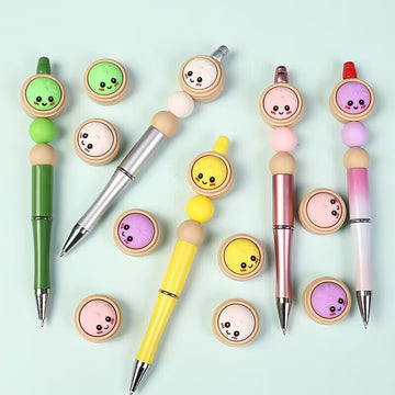 5pcs 3D Smiling Dumpling focal Bead