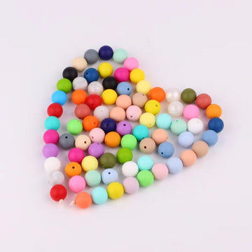50pcs solid round 12mm silicone bead