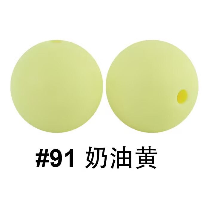 50pcs solid round 12mm silicone bead
