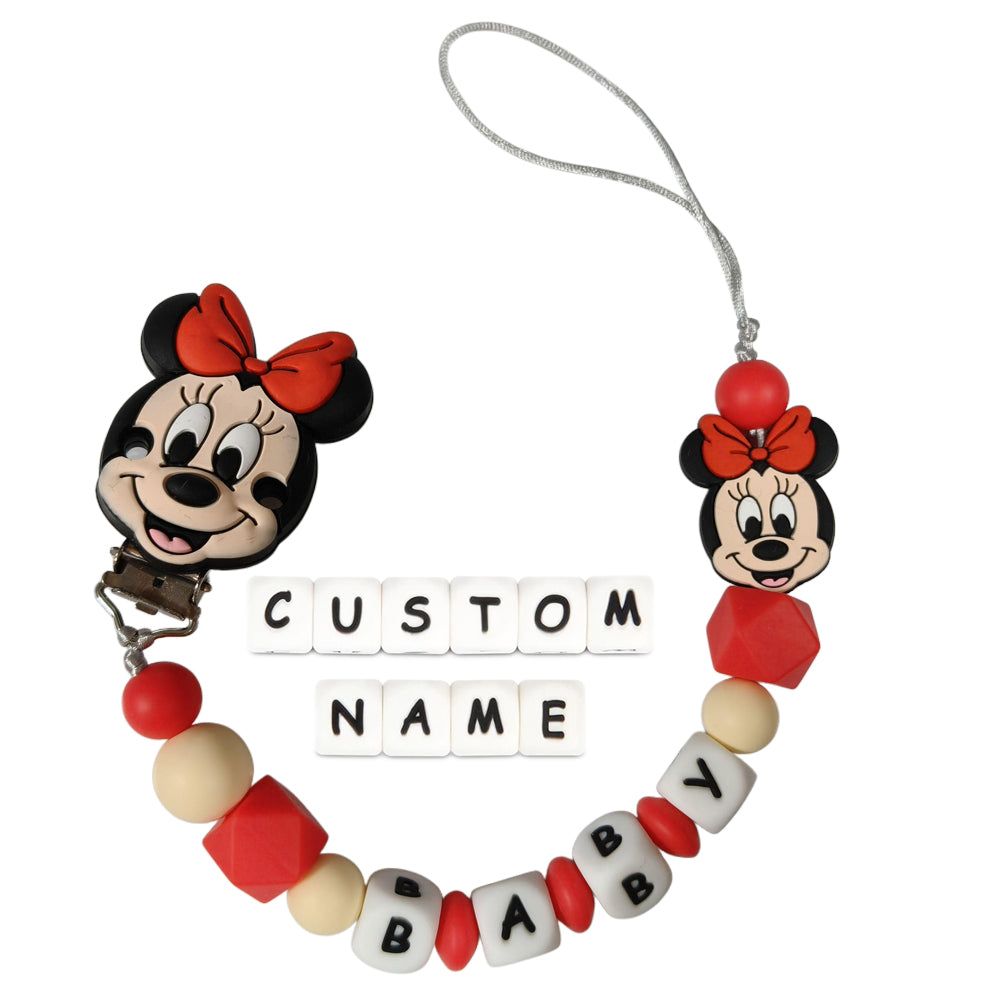 1pc Marie cat Simba Miss Bunny Stitch Dumbo tailored baby name Pacifier chain silicone Clips Teethers Toys Dummy Nipples Holder Clip teething Chain