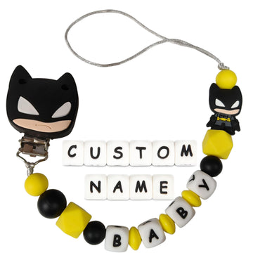 1pc Batman silicone customized name baby pacifier chain