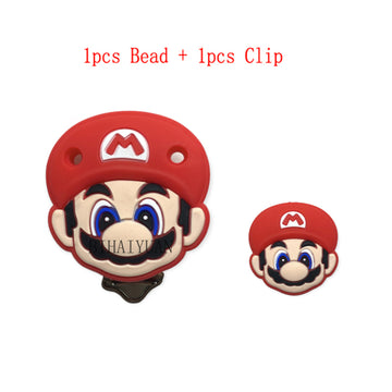 2pcs one set super mario Silicone Pacifier clip