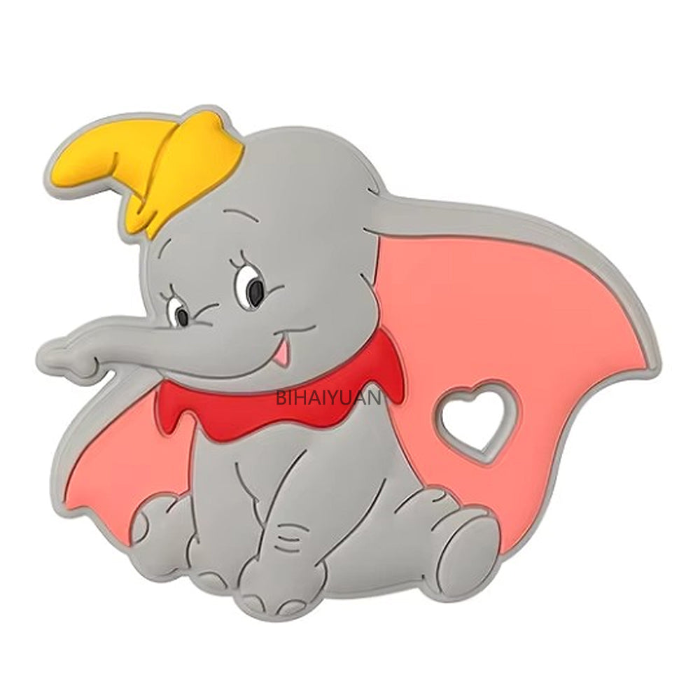 1PC marie cat Miss bunny bambi simba dumbo stitch Minnie silicone teether baby Pendant Food Grade Teething Rodent Chewable toy